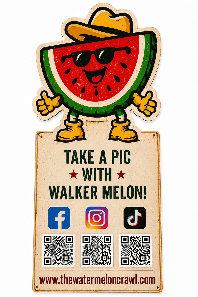 Walker Melon photo opportunity sign